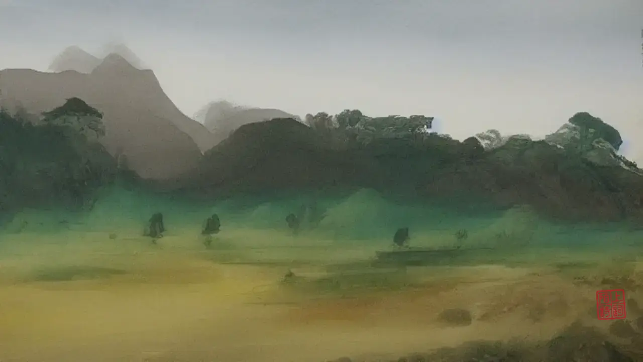 绿树的听，斜阳的去