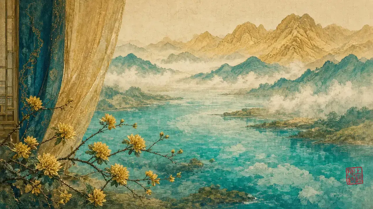 醉花阴里，薄雾先把帘子打湿