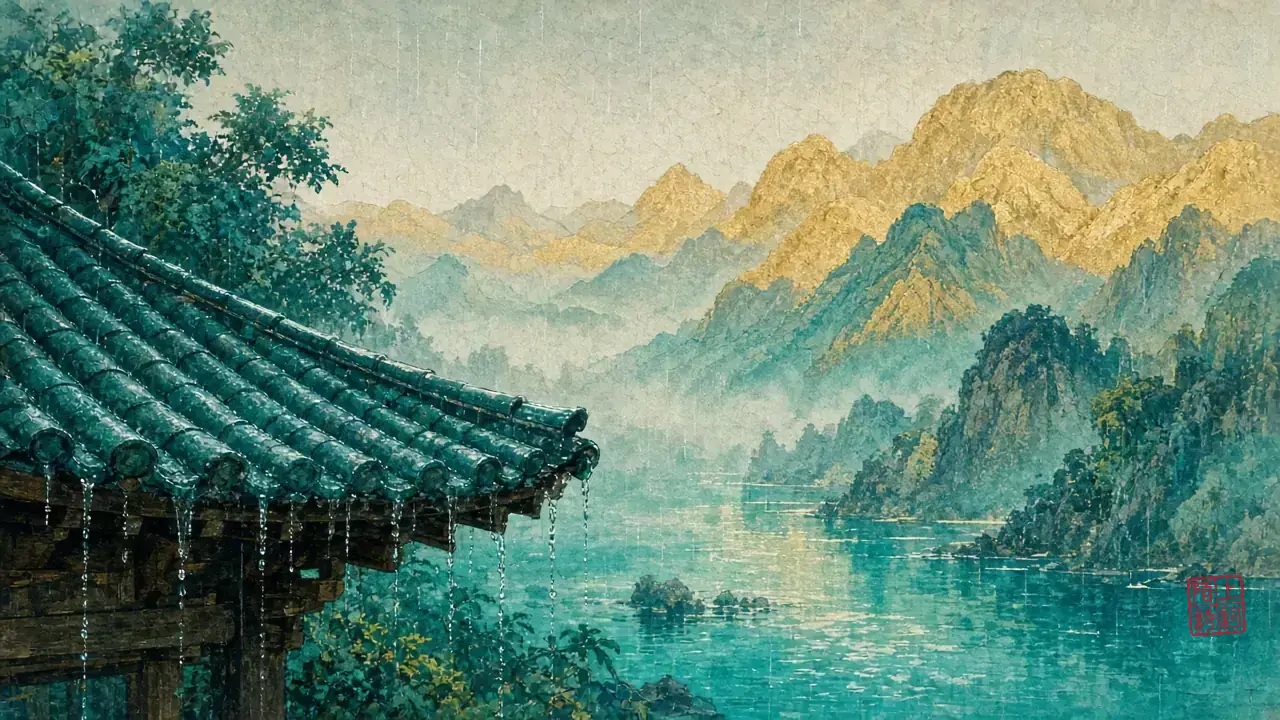 檐溜一夜，瓦自己在数