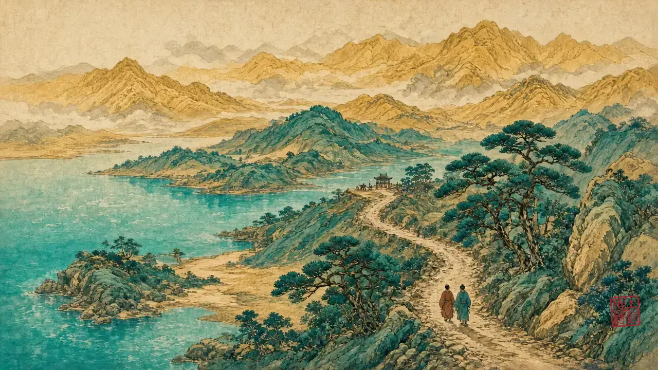 皇甫冉送君，青山比路先合