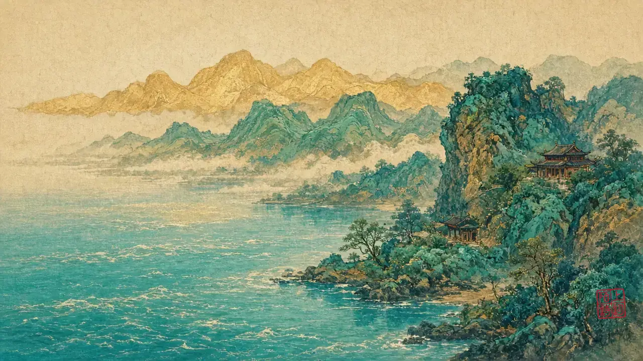 王湾到北固，潮平岸更宽