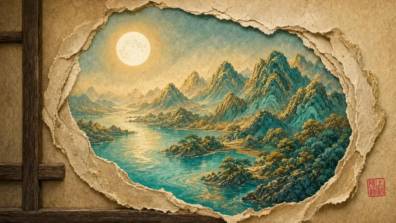 糊上的纸，吹破的纸