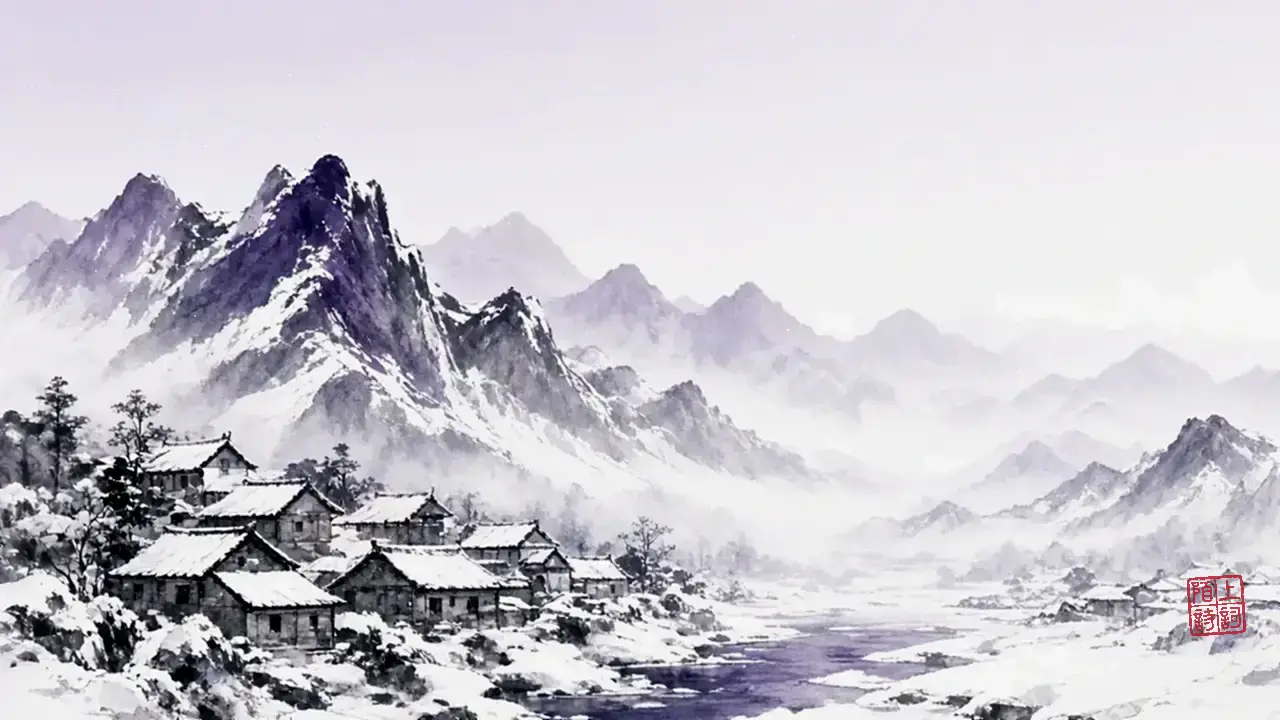 窗纸与炭：小雪夜的室内