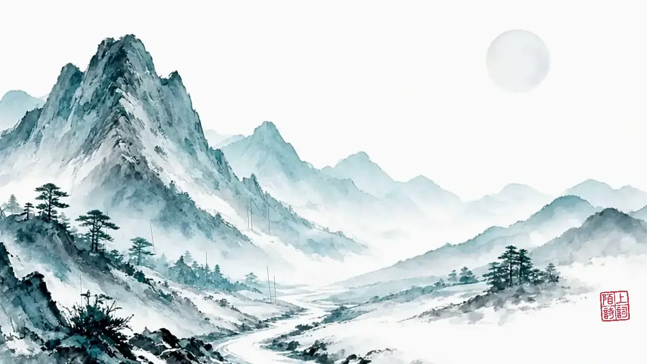 大雪封河，行人怎样被写停