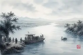「渡」：过河，也过关