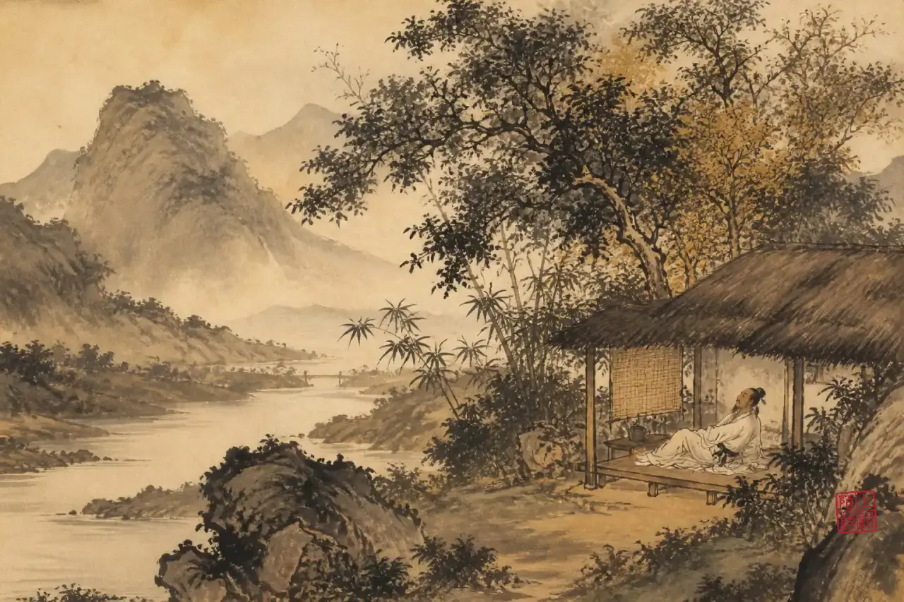 午后读陶渊明，肩会松下来