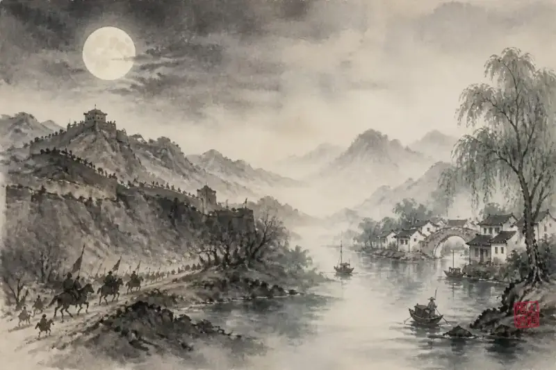 塞上与江南：同一抹月两种静