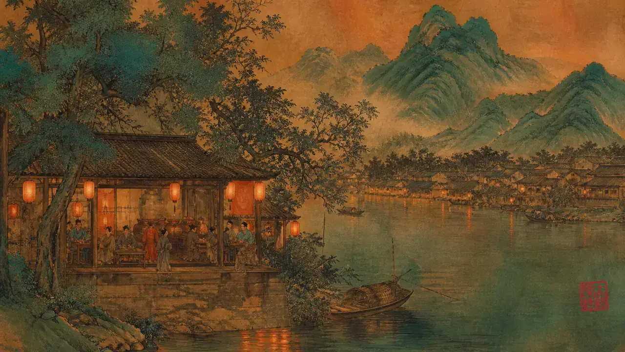 一声砧响，秋从衣袖进来