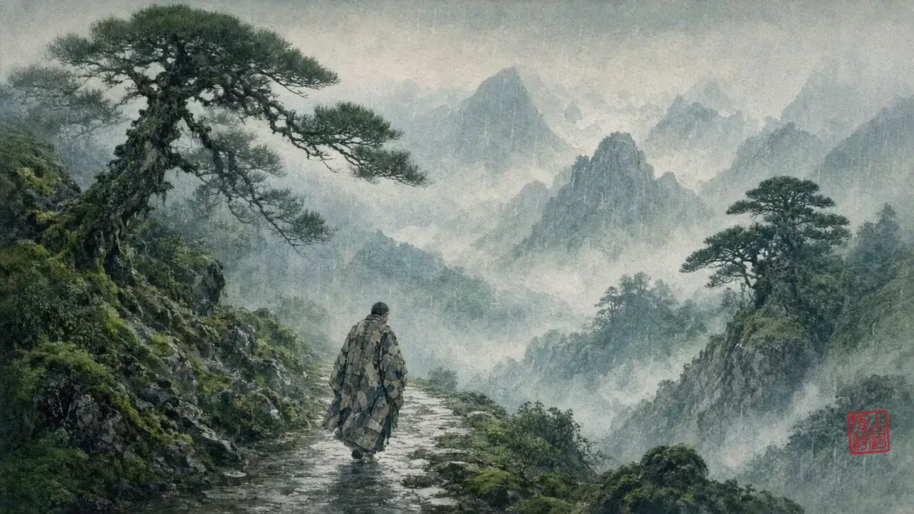 衲衣穿旧了，山冬还是那么长