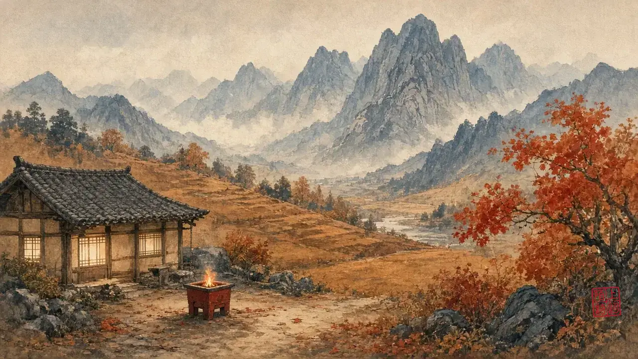 纸窗漏风，炭盆还红着