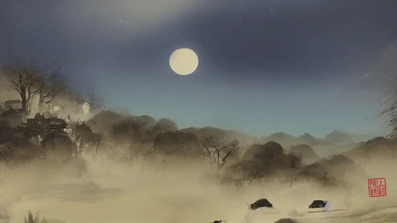 庭中桂影，比月轮先到砖上